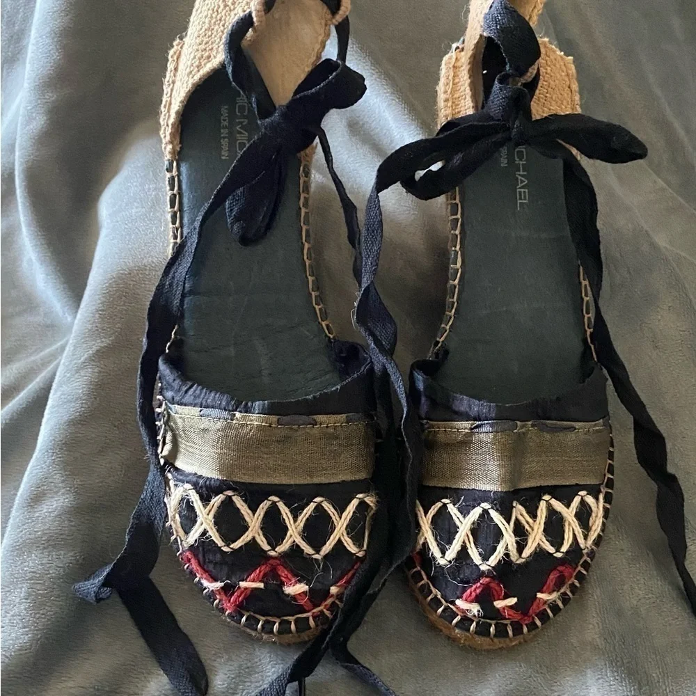 ERIC MICHAEL-unique wedge espadrilles, size 11